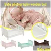 Baby Cribs Born Props for Pography Wood Detachable Bed Mini Desk Tafels Achtergrondaccessoires Drop Delivery Kids Maternity Nursery B Dhomp