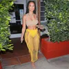 Jupes Sexy Crochet Tricoté Longues Tenues De Vacances D'été Beach Club Wear Évider Split Maxi Jupe Jaune