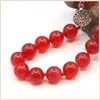 Chains 8/10mm Round Red Jades Chalcedony Necklace Natural Stone Reticular Clasp Accessory Neckwear Women Girls Jewelry Making Design