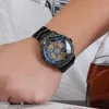 Zegarek oryginalne mężczyźni oglądają szkielet automatyczny mechaniczny czarny suknia biznesowa wojskowa armia mężczyzna na rękę 30 m Waterproofwristwa