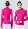 LU-088 2022 Giacca da yoga Donna Definisci allenamento Cappotto sportivo Fitness Sport Quick Dry Activewear Top Solid Zip Up Felpa Sportwear