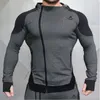 Men's Hoodies Long Sleeve Hoodie Sweatshirt Gym Fitness Training Slim Zip Sports M-BE-17