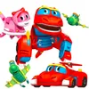 Action Toy Figures Mini Deformation Gogo Dino Explorers Rex Transformation Car Airplane Motorboat Crane Gogo Dinosaur Toys for Children 230217