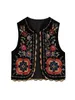 Women's Jackets Sequins Embroidery Velvet Women Vest Coat Casual Lady Loose Sleeveless Tops National Style Female Streetwear LUJIA ALAN C581 230217