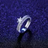 Classic Six Claw Moissanite Diamond S925 Silver Ring Jewelry European Fashion Women Micro Set Zircon Set Ring Women Wedding Party Valentine's Day Christmas Gift SPC