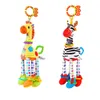 Rattles Mobiles Soft Giraffe Zebra Animal Handbells Plush Infant Baby Development Handle Toys WIth Teether Toy For born Gifts 230217