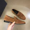 2023 Men Designer Dress Dress Shoes Laiders Suede Leather Leather Slip on Wedding Party Gentleman Frust Brand Business Flats Size 38-45