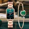 Gaiety Marque Femmes Montres De Mode Vert Cadran Carré Dames Quartz Montre-Bracelet Bracelet Simple Robe De Luxe Montres Pour Women270z