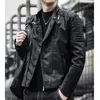 Vestes pour hommes Vêtements de marque Hommes Slim Fit Veste Mode Couleur Solide Moto Hiver Chaqueta Hombre Coupe-vent Manteau en cuir noir 230217