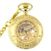 Pocket Watches XG374 Luxury Skeleton Mechanical Hand Wind & Fob Watch Clamshell Magnifier Women Pendant Full Gift