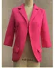 Damenanzüge Sommer Dreiviertelärmel Blazer Frauen Einfarbig Einreiher Casual Offcie 2023 Dame Slim Classic Retro Arbeitskleidung