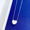 Ketens S925 Silver ketting dames eenvoudige temperamentketen hartvormige hangkraag