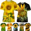 Men's T Shirts Summer Fashion Sunflower 3D Printed T-Shirt Unisex Harajuku Beautiful Short Sleeve Top