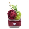 Sacchetti per gioielli Rose Flower Ring Box Velluto Matrimonio Personalità Regalo Moda San Valentino Fidanzamento Confezione di gioielli