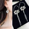 Studörhängen Super Fairy Crystal Flower Earring Women 2023 Trendy Korean Net Red Summer Long-Style Suzu Bait