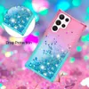 Samsung Galaxy S23 S22 S21 Ultra Plus A04E A14 A34 A54 A13 A33 A53 A73 Glitter Anti-Drop Protection Cover Phone Phone Phoneケースの段階的なカラーフルパッケージ携帯電話ケース