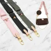 Large wide strap canvas nylon strap luxury designer shoulder bag belt replacement with genuine leather handbag parts accessory 211292D