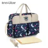 Diaper Bags Insular Style Waterproof Diaper Large Capacity Messenger Travel Multifunctional Maternity Mother Baby Stroller 230217