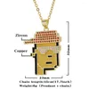 Pendentif Colliers Drôle Hip Hop Hommes Collier Plaqué Or 18K Personnalisé Dessin Animé Jeu Tour De Cou Tendance Art Bijoux Dropshiping