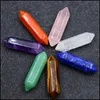 Pedra 7 chakra set reiki natural 8x32mm pedras de cristal de polimento rock quartzo yoga energia decora￧￣o de cura inteira entrega dhsvb