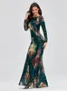 Party Dresses O-neck Long-Sleeve Shinning Sequins Evening Dresses Sexy Backless Mermaid Party Gowns Maxi Elegant Multi Female Robes Vestidos 230217