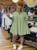 プラスサイズのドレスドレス女性3xl 4xl 5xl夏の半袖ポロシャツレディースカジュアルリネン卸売バルクドロップ