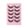 Eyelashes Russian Volume Strip Lashes Natural Wispy D Curly Faux Mink Eyelash Extensions 5 Pairs