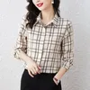 Camicette da donna Vintage Classic Plaid Primavera Estate Casual Camicie da donna 2023 Camicetta monopetto coreana retrò semplice OL Top da donna