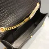 Luxe designer handtas met ketting en franjes, klassieke leren clutch met krokodillenprint, envelop, messenger bag, luxe designer handtas voor dames