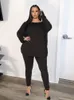 Survêtements grande taille femmes vêtements 5xl deux pièces ensembles hors épaule haut et pantalon à manches longues tenues sexy en gros en vrac goutte