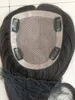 8 x 12 cm Seidenhaut-Basis-Topper für Damen, Toupet, chinesisches reines Echthaar, mit 4 Clips in natürlicher Kopfhaut-Top-Overlay, freier Scheitel