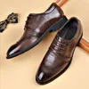 Oxfords skor f￶r m￤n brun svart aff￤r sn￶rning pu kontor brogue kl￤nningskor zapatos de vestir hombre d2a15