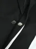 Dames pakken blazers eam dames zwart onregelmatige kleurblok big size blazer revers jas mode mode veer herfst 1df3080 230216