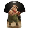 Hommes t-shirts drôle cochon chemise pour hommes impression 3d Animal été mode Vintage à manches courtes surdimensionné respirant hauts t-shirts vêtements