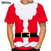 T-shirts pour hommes T-shirt masculin 3d Santa Claus Imprimé Fashion décontractée Cool Short Merry Christmas Funny Unisexe Top XXS-6XL