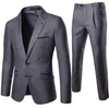 Costumes pour hommes costume pour hommes gris foncé à carreaux 2 pièces ensemble Blazer pantalon mode mince affaires décontracté robe de mariée formelle