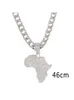 Collares colgantes Moda Micro Pave Cristales África Mapa Gargantilla Collar para mujeres Hombres Hip Hop Accesorios Joyería Cadena cubana Colgante