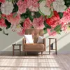 Wallpapers aangepaste maat bloemen handgeschilderde rozenbloem woonkamer muurschildering 3d muurpapier woning decor slaapkamer zelfklevend behang