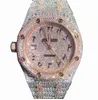 ساعة معصم فاخرة مخصصة مخصصة الساعات من الذهب الأبيض مطلي Moiss Anite Diamond Watchess 5A تكرار جودة عالية mecha6057220