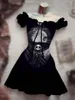 Casual Dresses 2023 Skräck Skull Forest Flower Halloween Black Costume Sun Moon Dress Hawaii Bohemian Beauty 3D