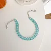 Chaînes déclaration acrylique longue chaîne colliers pour femmes Boho coloré en plastique tour de cou pendentifs bijoux de mode