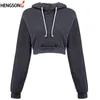 Sweats à capuche pour femmes Sweats à capuche de mode pour femmes Sweats à capuche Printemps Manches longues Vêtements de sport courts Pulls pour femmes Tops 230217