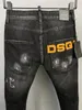 DSQ2 COOLGUY JEANS Klassiska svarta Man Jeans Hip Hop Rock Moto Herr Casual Design Ripped Jean Distressed Skinny Denim Biker Jeans 833