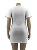 Plus Size Dresses Summer Women 2023 Streetwear Tshirt Dress Deep V Neck Skinny Sexy Short Wholesale Bulk Drop