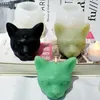 Bougies bricolage trois yeux chat résine moule tête plâtre ornement savon 3D mal bougie moule Silicone moule 230217