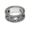 Unisex designer ring luxe nagelheren ringringen ontwerper mode titanium staal gegraveerde letter patroon verlovingsring