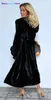 女性の毛皮の黒いフード付きフェイクファーコート冬の女性ロングフェイクフォックスファージャケット2020ファッションプラスサイズコートエレガントレディウォームジャケット021723H