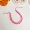 Chaînes déclaration acrylique longue chaîne colliers pour femmes Boho coloré en plastique tour de cou pendentifs bijoux de mode