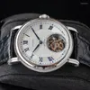 Sugess Wristwatches Luxury Tourbillon Watch Seagull ST8000 Movement Mechanical Mens Watch Calendar Business Watches豪華なワニ革