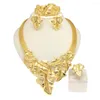 Necklace Earrings Set Bracelet For Women Wedding Jewelry Italy Gold Plated Bridal Banquet Yulaili